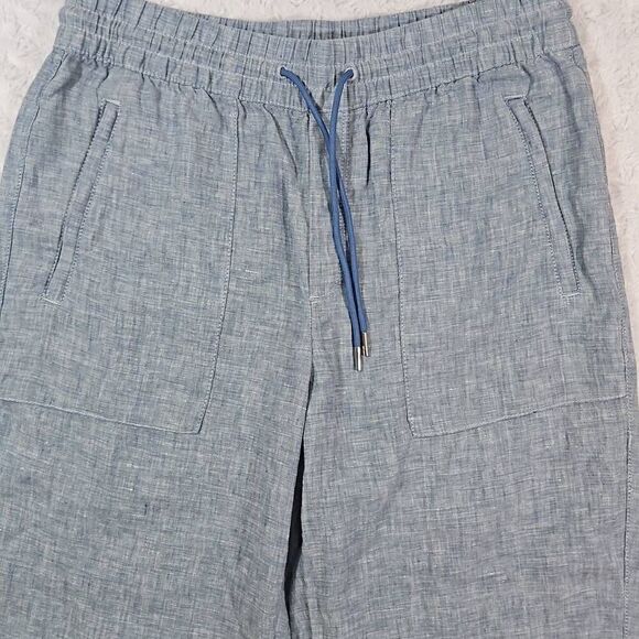 Athleta Linen Lounge Pants Womens Size 8 Tall Retreat Linen Jogger Chambray Blue - Picture 3 of 10